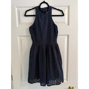 Superdry Navy Eyelet Dress - XS
